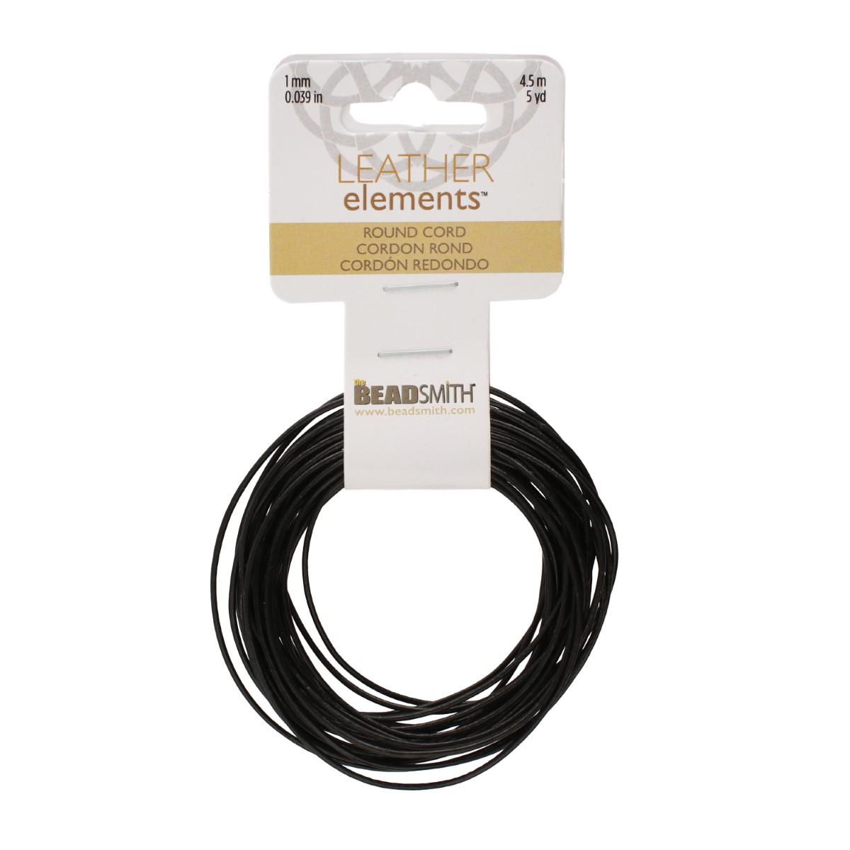 Leather Cord Black 1mm - 5 yards