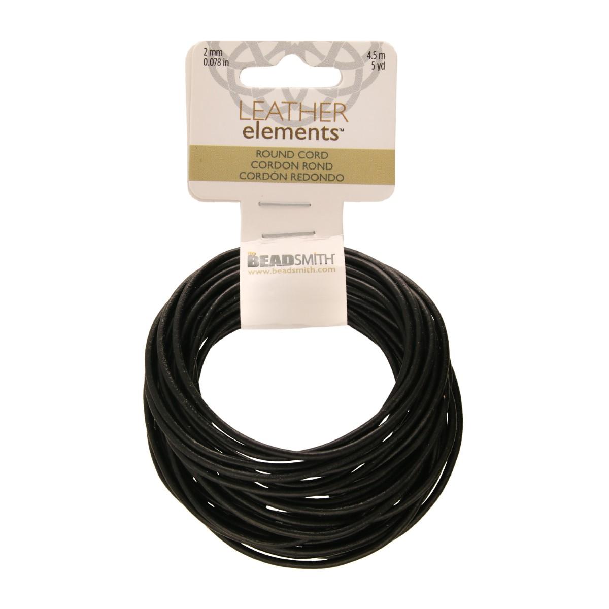 Leather Cord Black 2mm - 5 yards