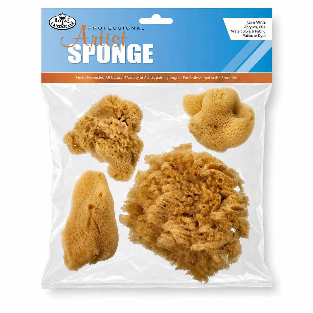 Royal Natural Sea Sponge – Silk Sponge sett, 4 stk