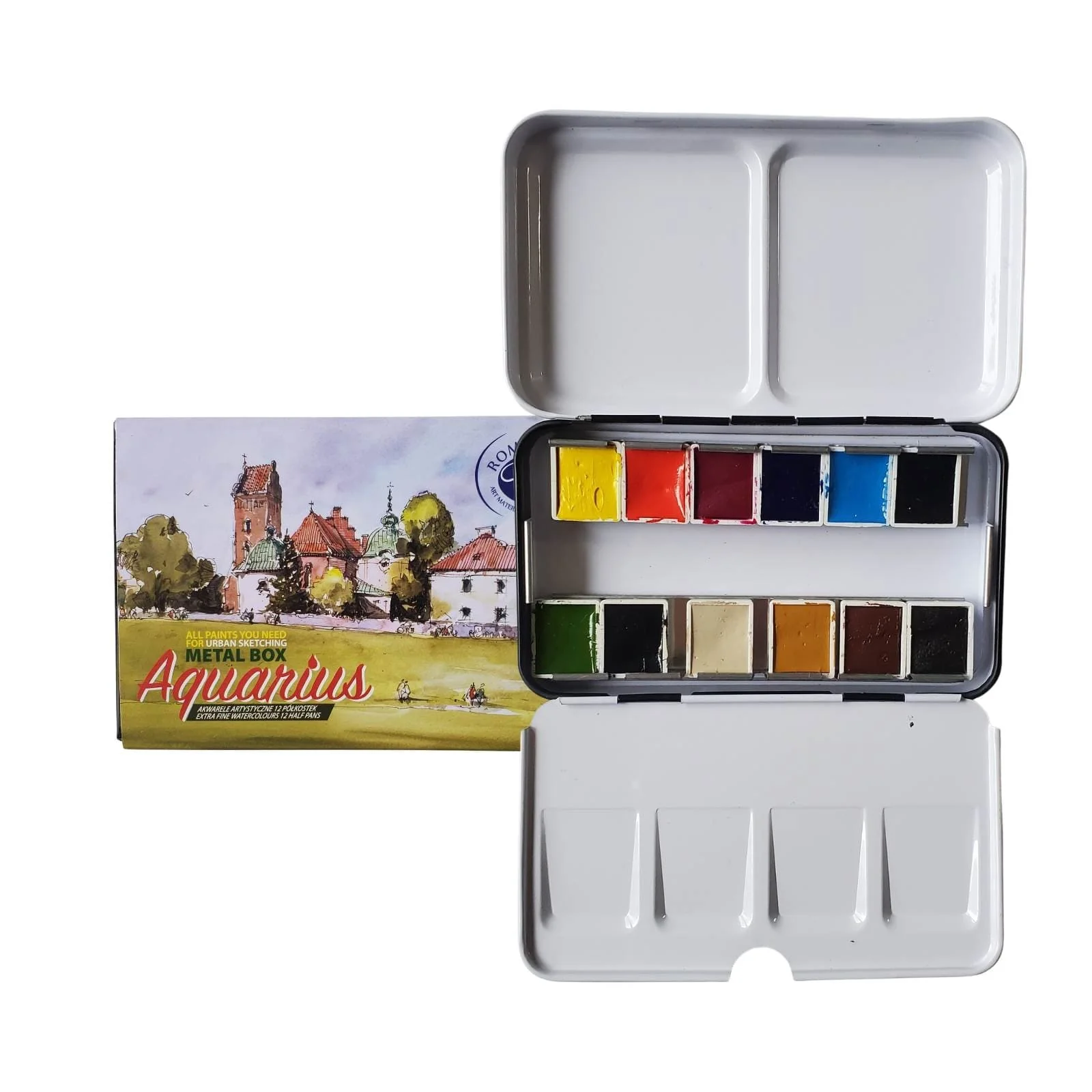 Aquarius Watercolour Set - Urban Sketching Palette - 12 Half Pans