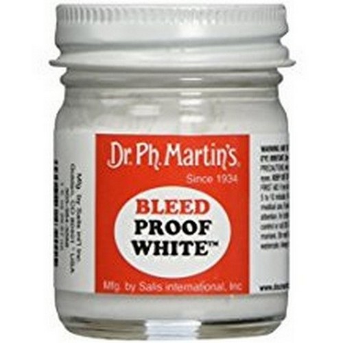 Bleedproof White er mjög þekkt, ógegnsæ (opaque) hvít málning/blek1 oz