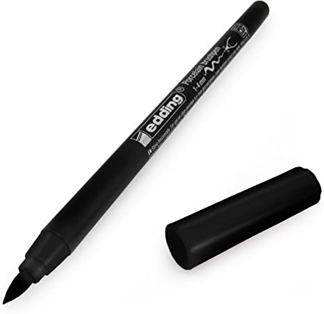 Postulíns brush penni 1-4 mm svartur