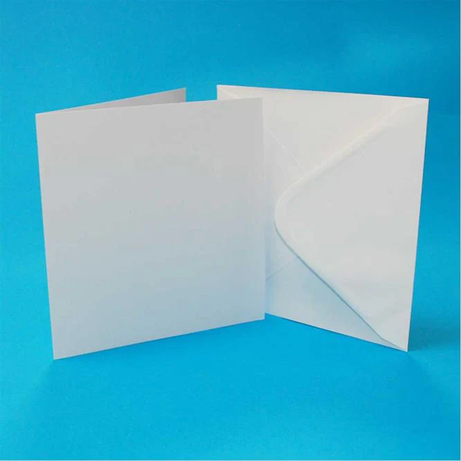 Kortaefni 12,7 x 17,8 cm – Hvít kort og umslög (50 sett)