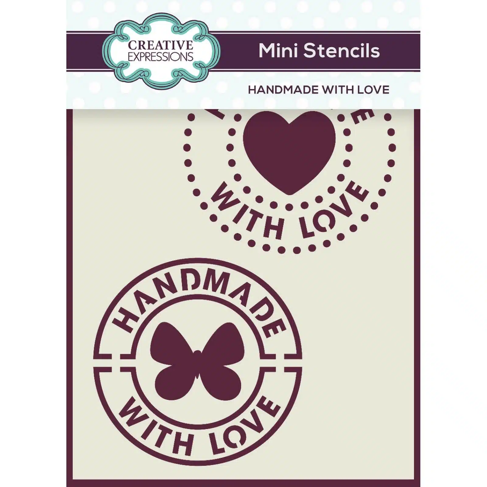 Mini Stencil Handmade With Love 10 x 7.5 sm -