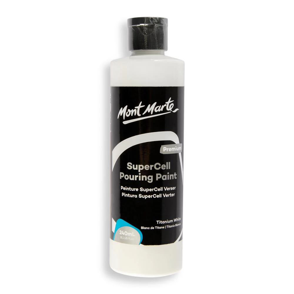 SuperCell Pouring Paint Premium 240ml (8.1 US fl.oz) - Titanium White